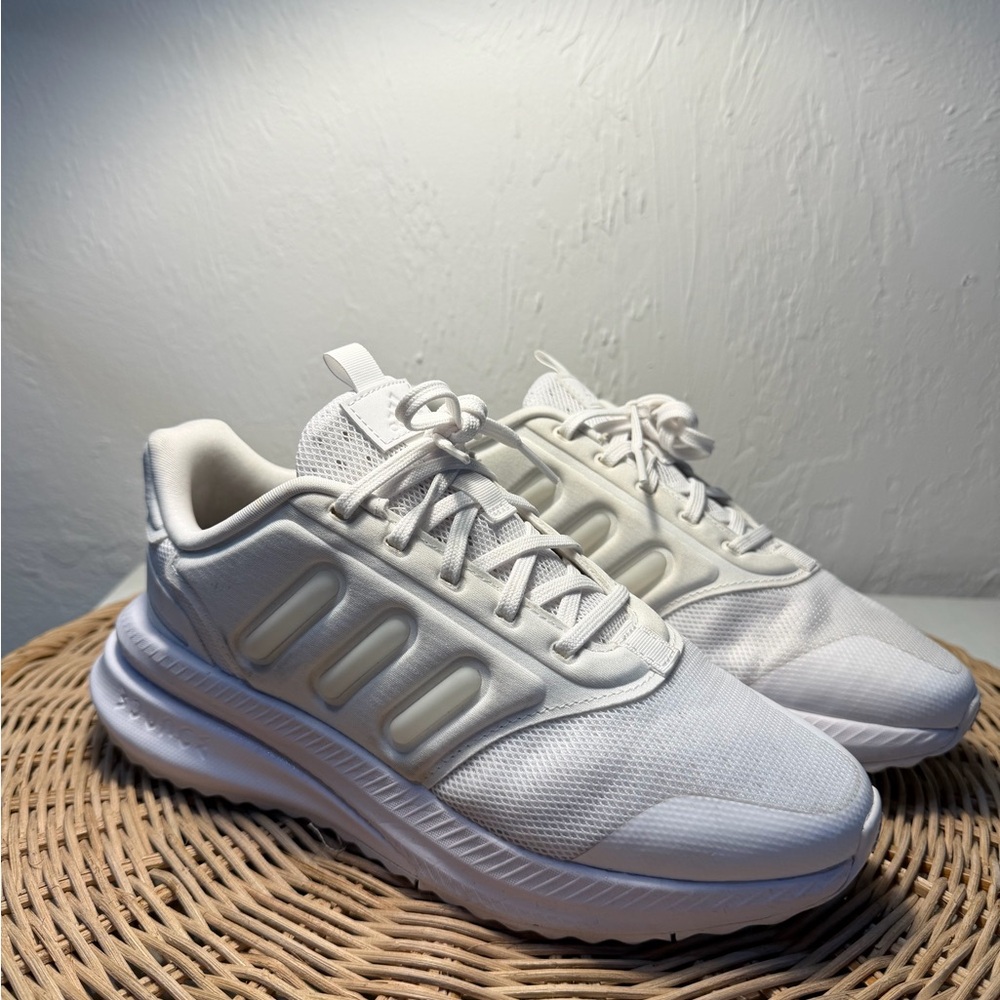 Adidas All-White Athletic Sneakers - Minimal Mesh Design